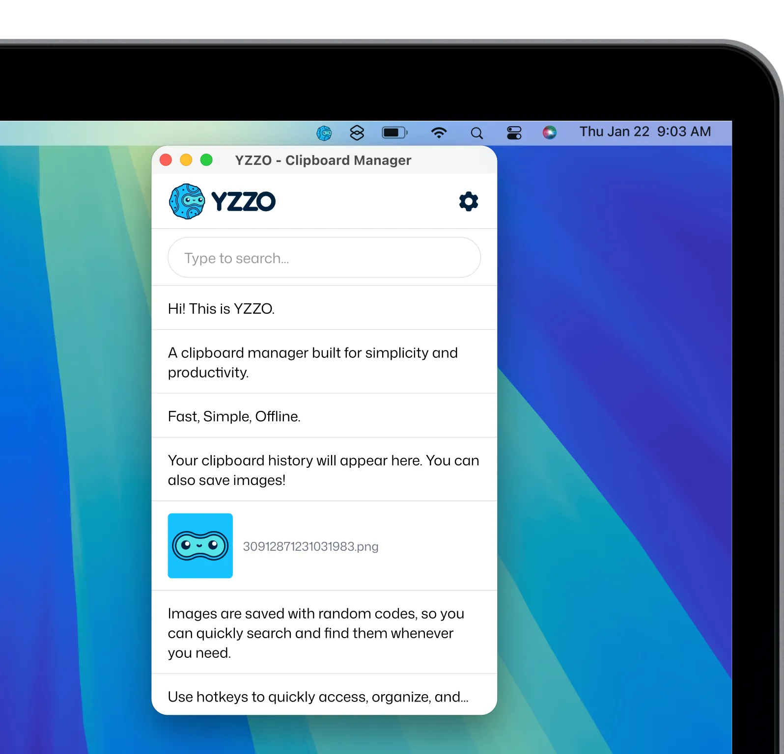 YZZO overview in a macOS screen